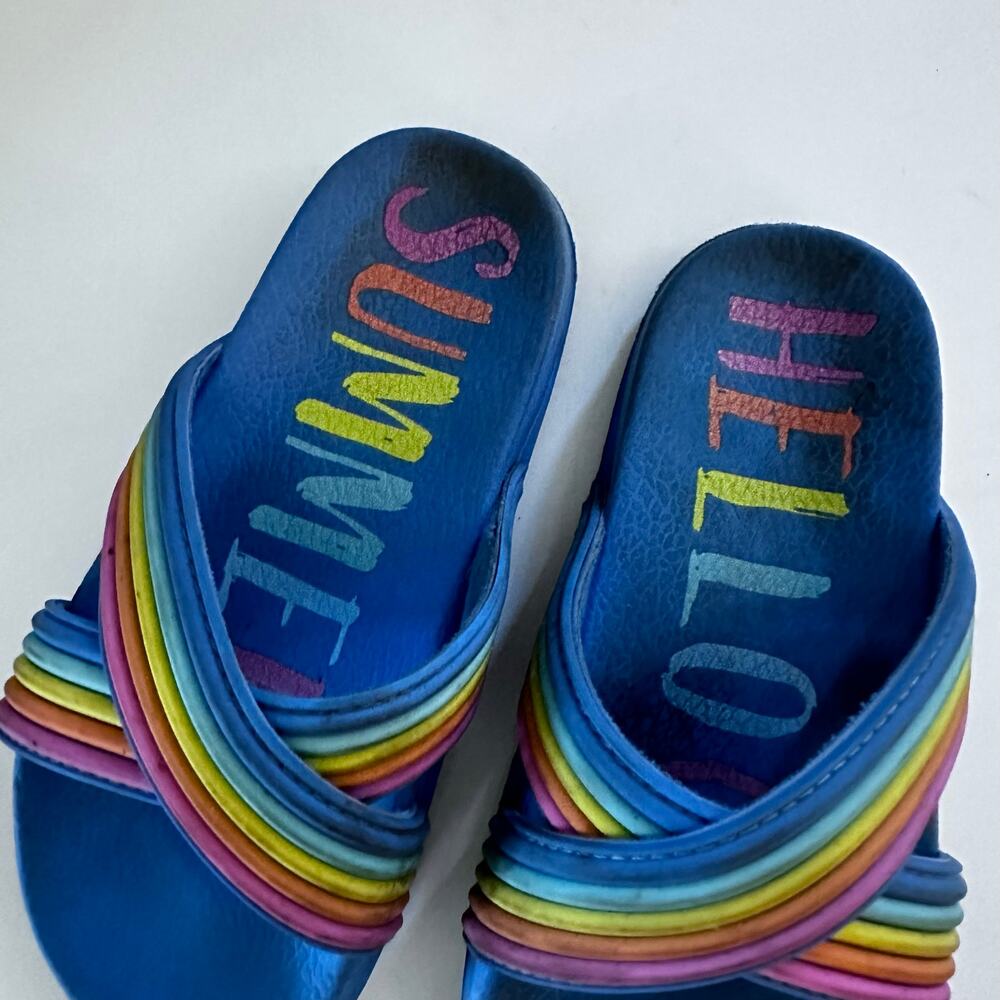 Girls Puff Slide Sandals by Wonder Nation with Crisscross Straps ~ Size … - Picture 4 of 4